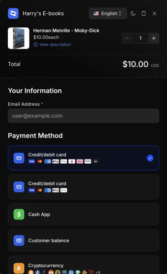 Komerza embeddable checkout